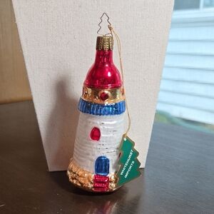 Christmas Tree Ornament Whitehurst Imports Mouthblown Glass Lighthouse